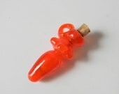 Lampwork Vessel Focal Bead Bright Orange Bottle SRA USA
