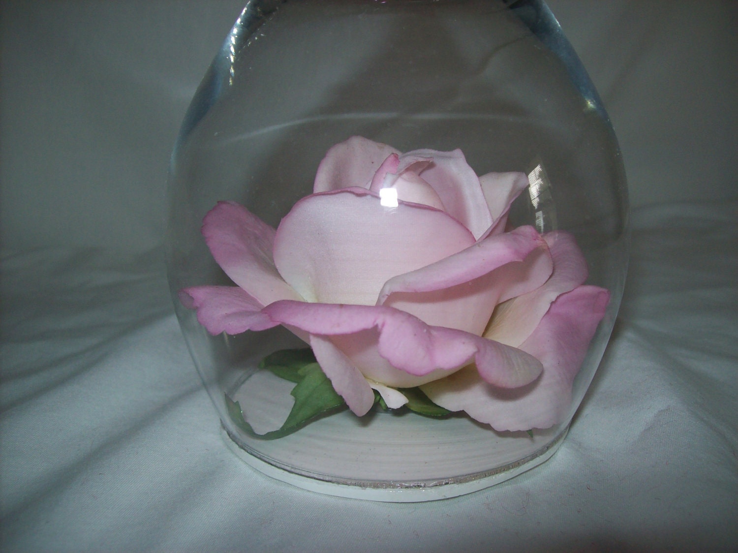 Glass Rose Candle Holder/Light Pink/World of Roses Collection