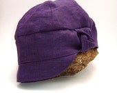 Beach Hat - Very Knotty - Purple Organic Cotton Linen