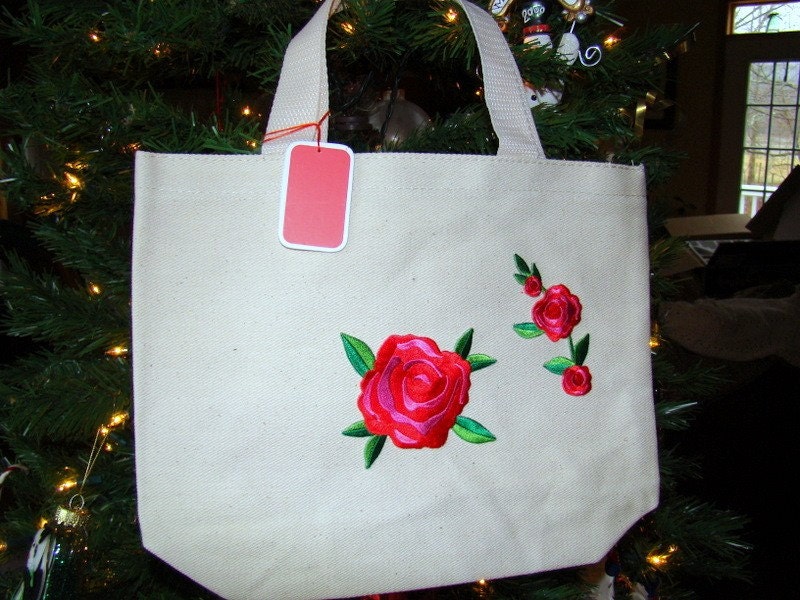 Any Occasion Roses tote gift bag with gift tag