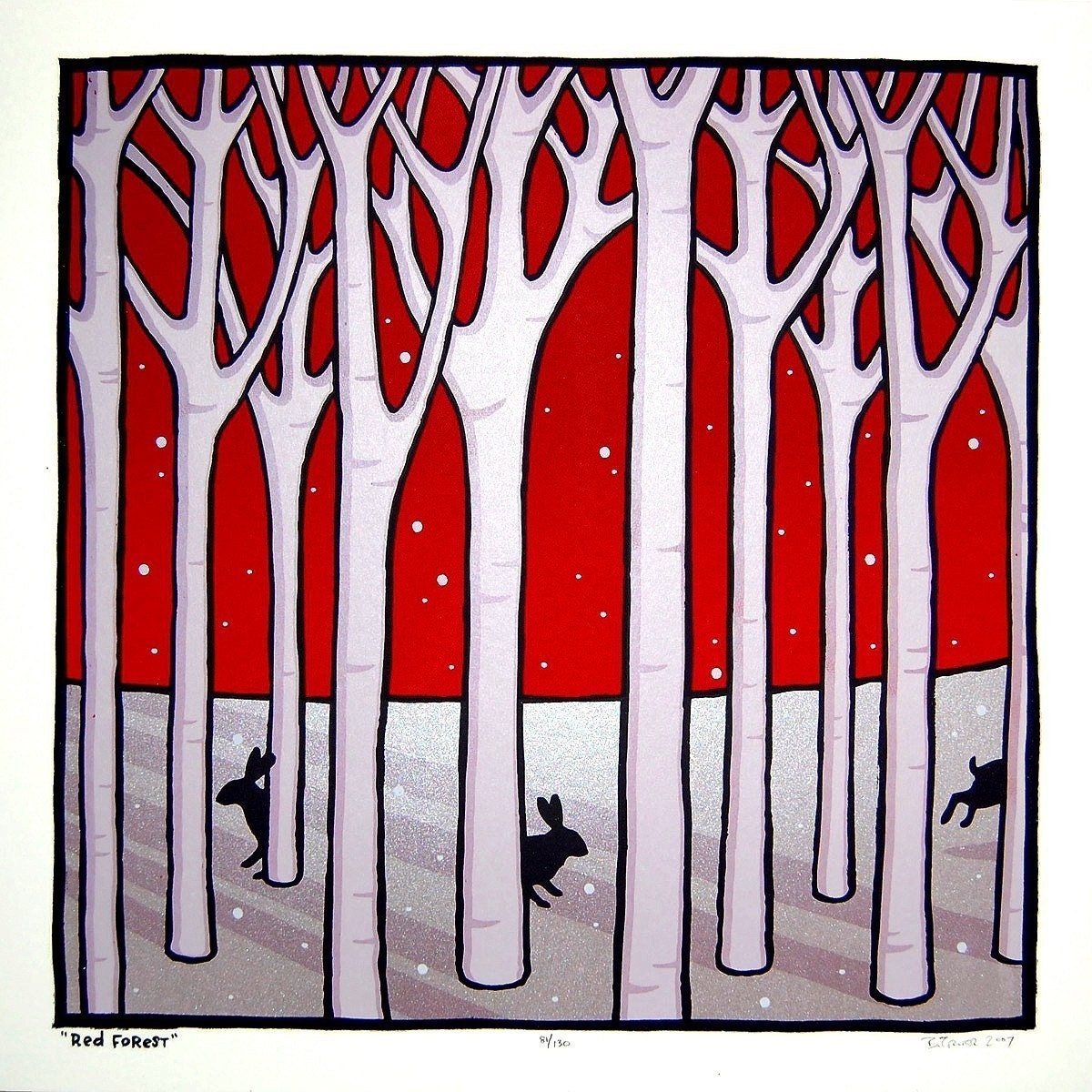 Original Screen Print - Red Forest