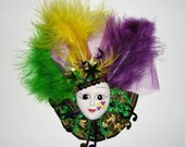 Mardi Gras Mask Pin Gold - One of a Kind Creation