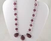 Handmade Purple and Lilac Glass Beaded Necklace - Lila