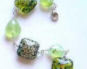 Ocean Lampwork and Silver Bracelet