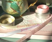 Sweet Custom Personalized Party Favors - enough for 100 favor ribbons - 3/8" wide double faced satin printed for you