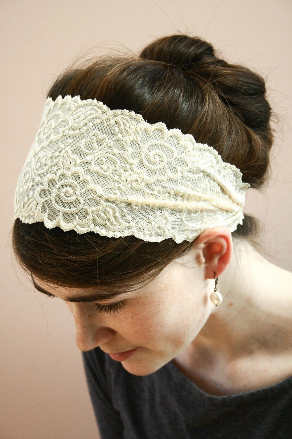 IVORY STRETCH Lace Headband head hair band wrap
