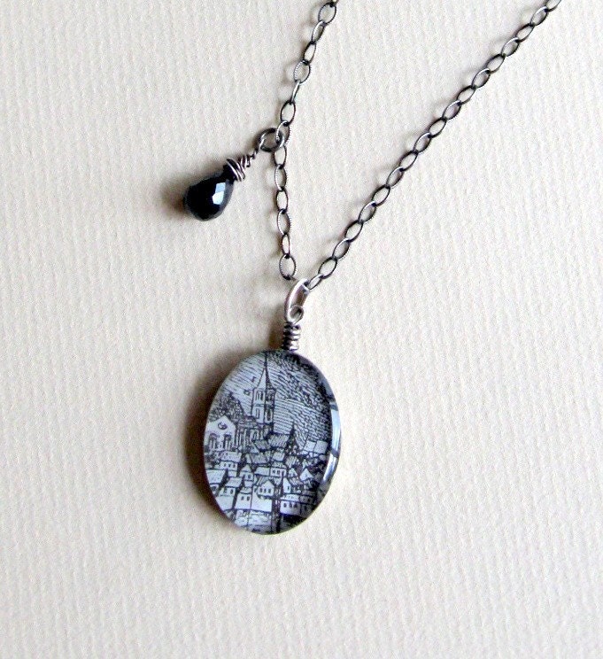 SALE - French Village Silver Necklace