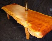 CHERRY COFFEE TABLE--BIG/BURLED. 24x62.  Big Burled Slab with lots of figure and deep orange color.
