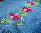 Pink Fleur Reclaimed Denim Skirt