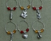 Cooking Wine Glass Charms