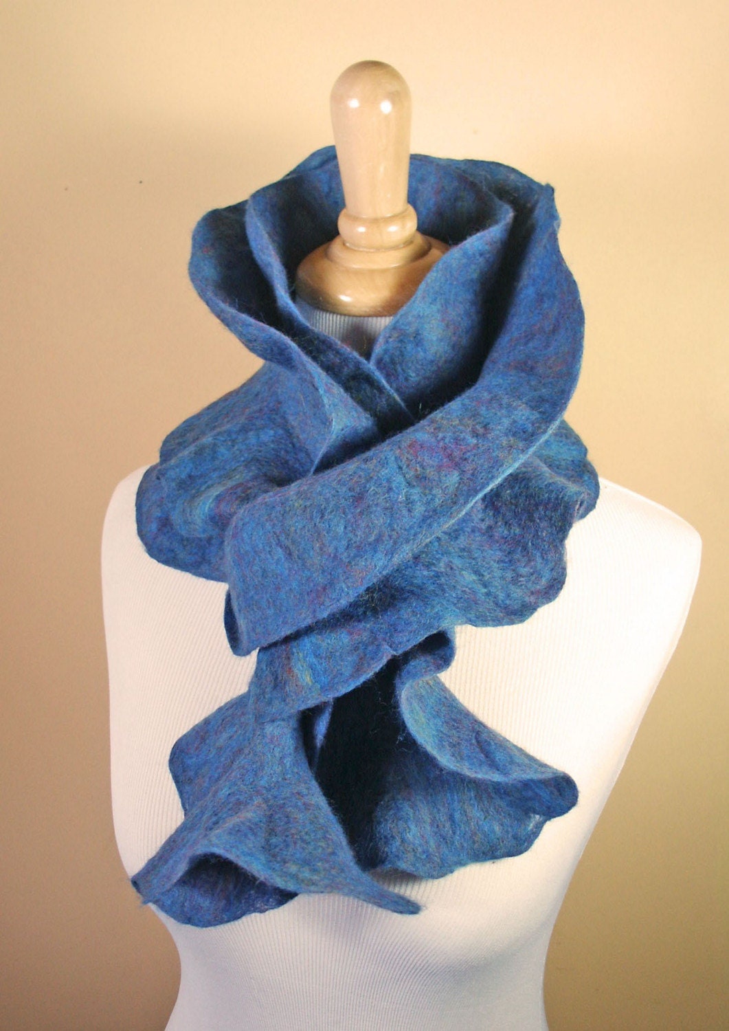 Flamenco Felted Scarf--Moody Blues