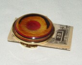 Money Clip, Handcrafted Dymondwood Insert, Gold Plated Solid Brass