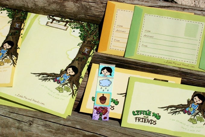 THINKING OF YOU LETTER SET, 8 sheets with envelopes, for writing, corespondence, recycled