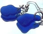 COBALT - Deep Blue Sea Glass EARRINGS