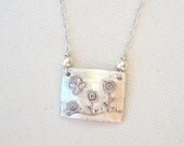SALE (was 35.00) Butterfly and Flowers fine silver and sterling necklace