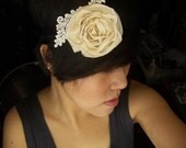 Psyche's sister, cream silk chiffon rose with silk lace