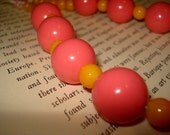 Pink and yellow pop and pretension necklace