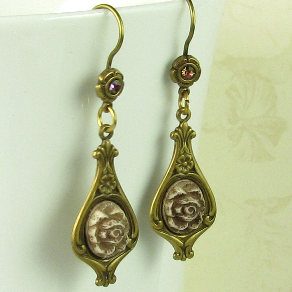 Fall Fashion Brown Road and Brass Earrings
