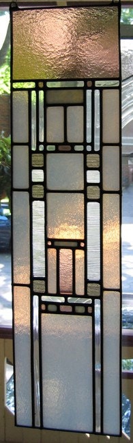 Mission style glass panel