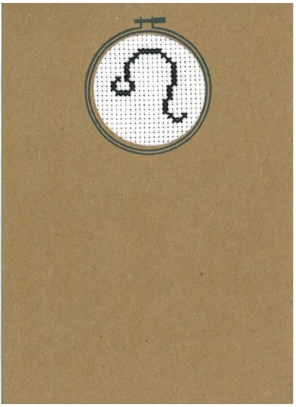 Zodiac Cross Stitched Card-Leo