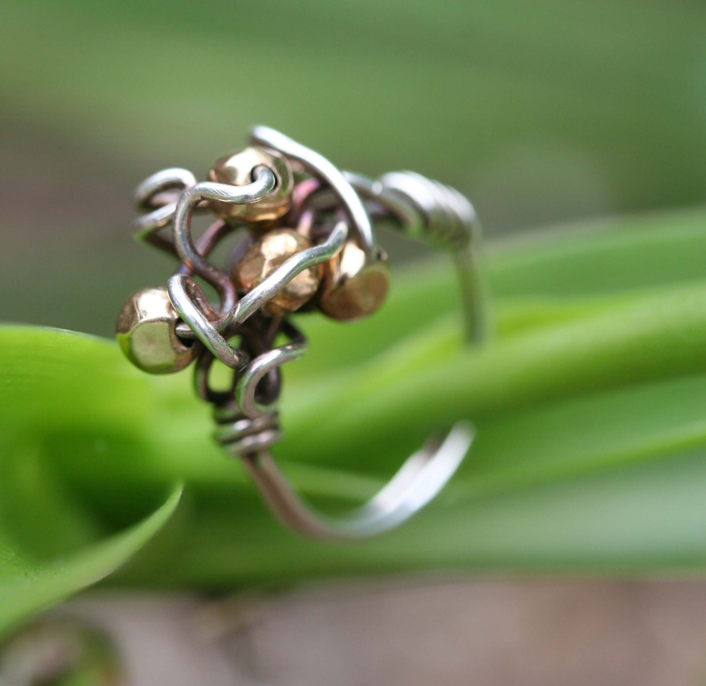 Funky Wire and Gold Ring