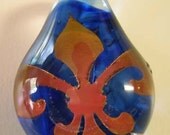 Glass Pendant - Fleur de lis