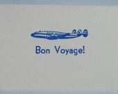 Letterpress Bon Voayage card