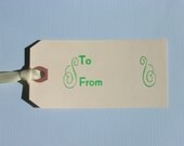 Letterpress set of 6 To/From hang tags