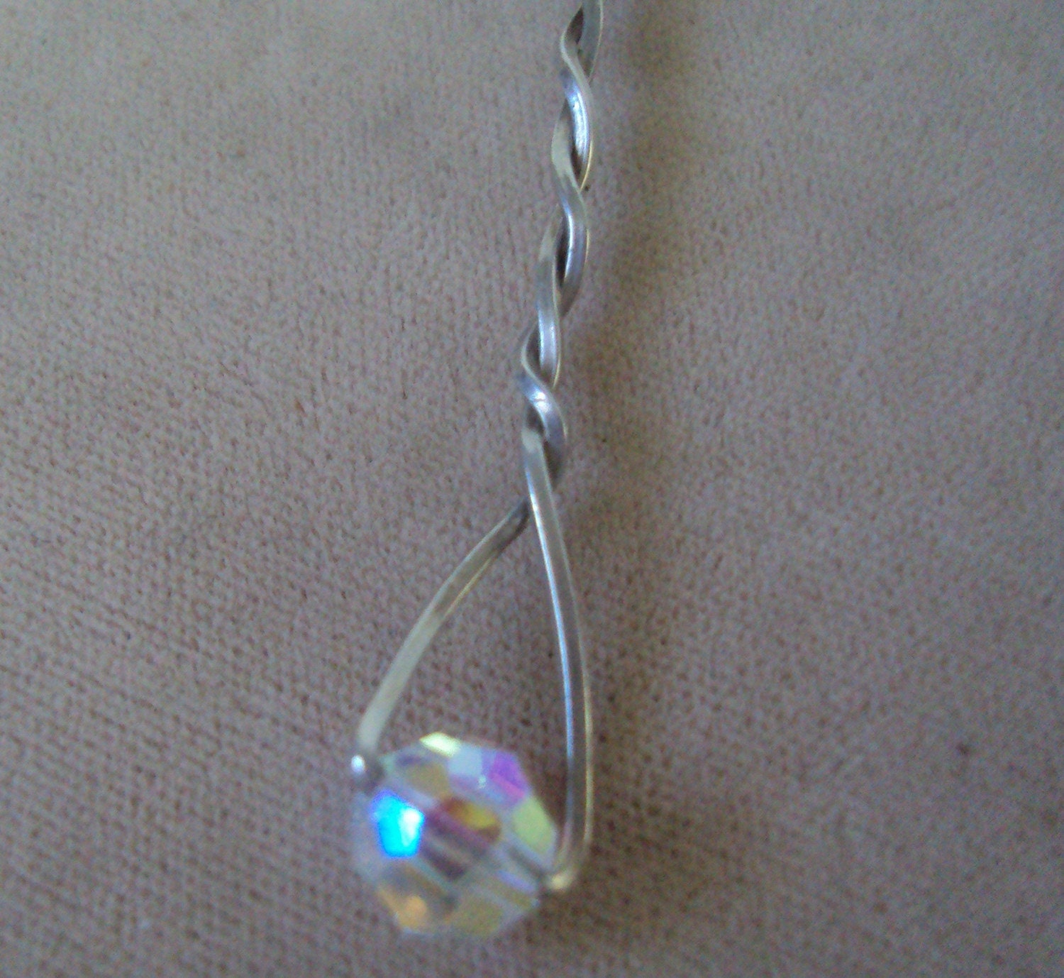 Countess Crystal  Pendant Wirewrapped in SS