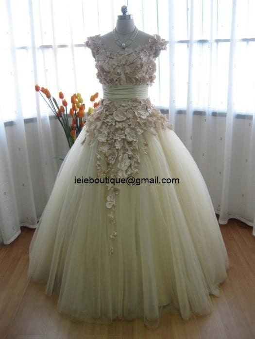 Beautiful Beige Tulle Wedding Dress From ieie