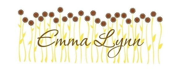 Flower Strip with Name Vinyl Decal