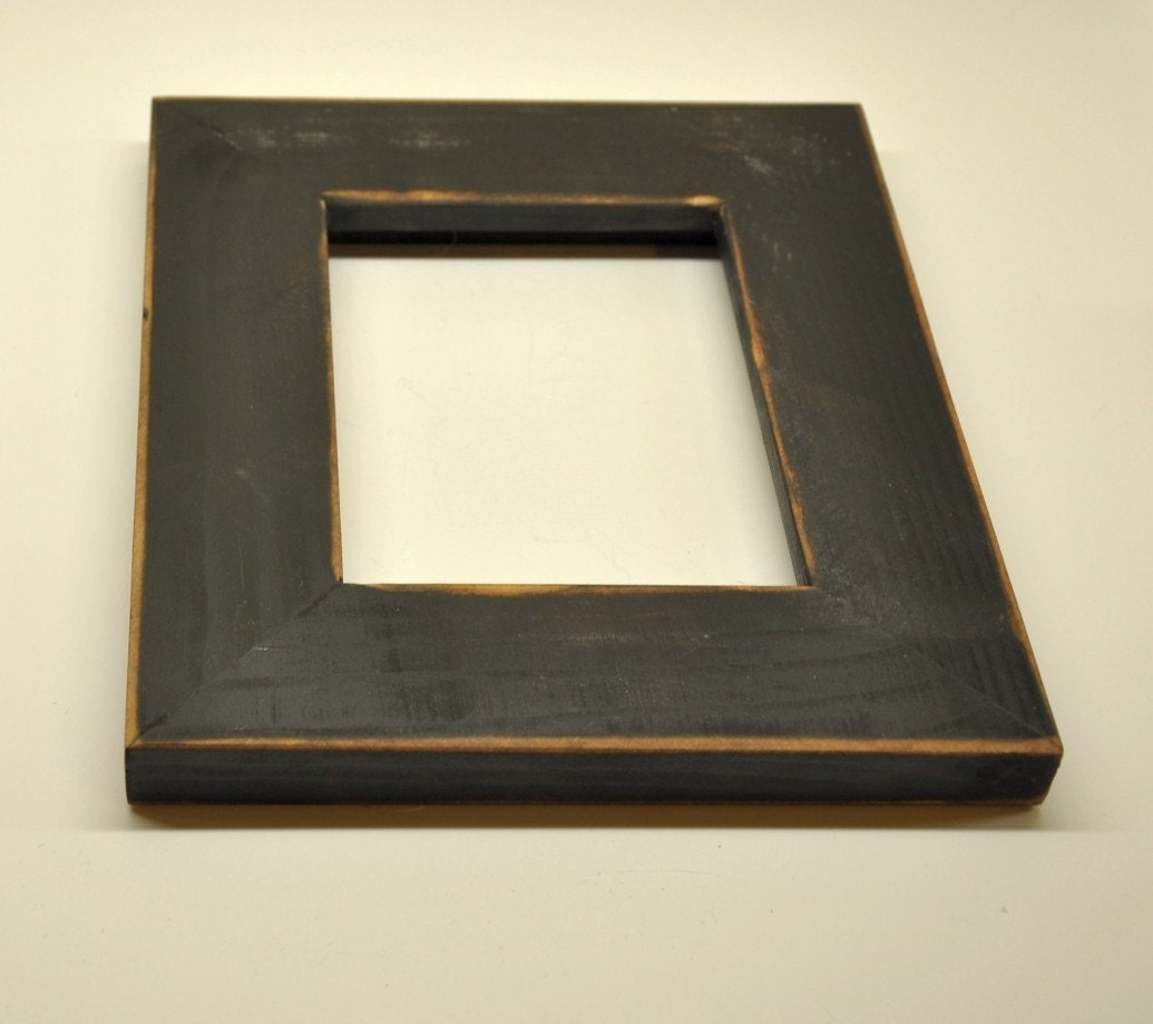 Black Picture Frame with Glass Backing and Mounting Hardware