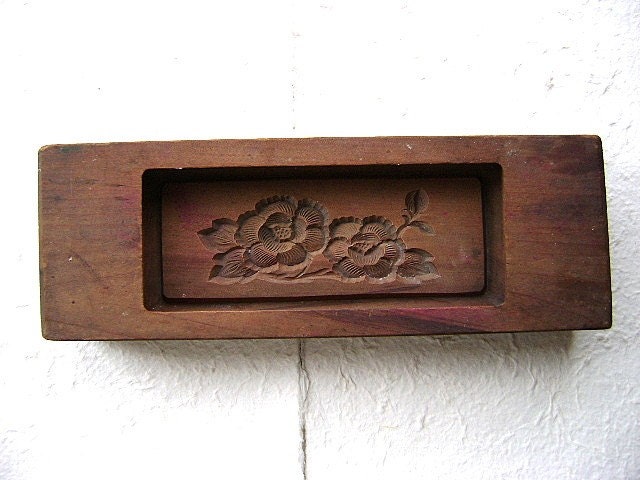 Vintage Japanese Kashigata Sweets Mold - Peony - Botan (P)