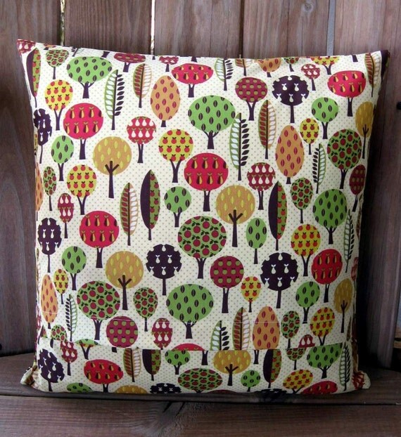 Apple and pear tree pillow cover