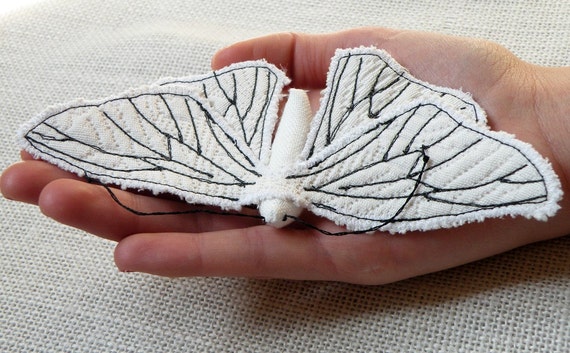 Handmade Fabric Moth Brooch - Textile Lepidoptera - Made to Order