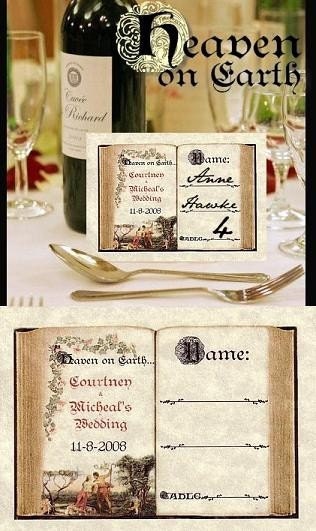 Wedding Favors Place Cards Heaven and on Catholic Earth Theme qty 50