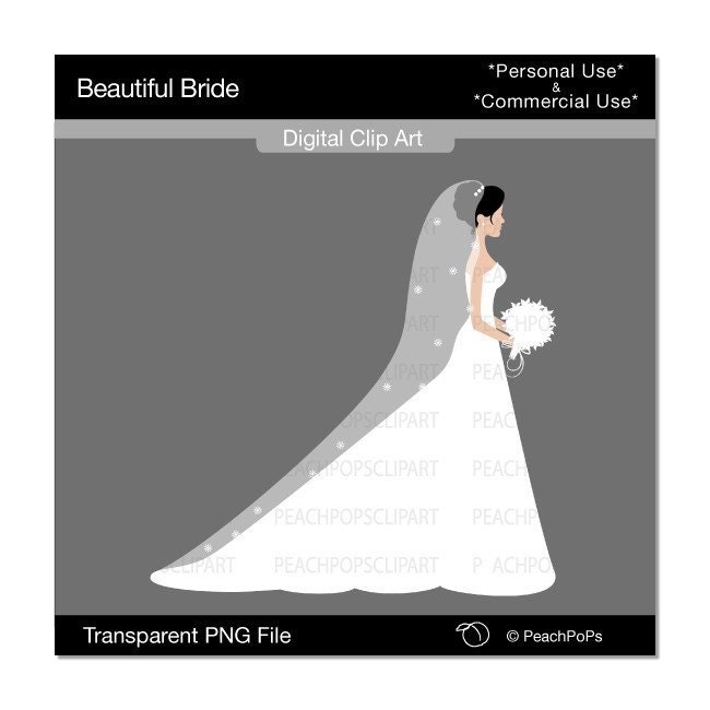 Beautiful Bride digital clip