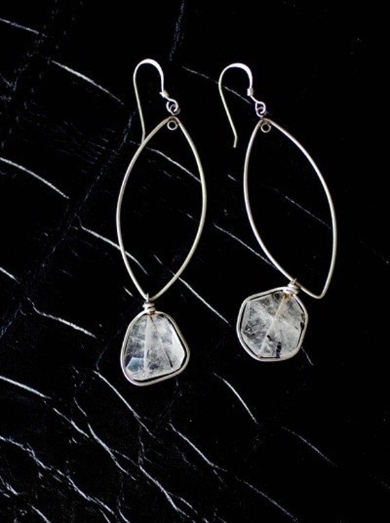 Rutilated Quartz Marquis Earrings