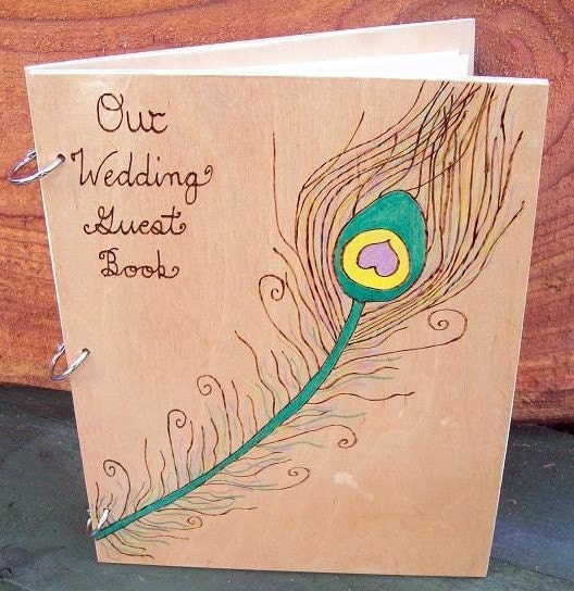 Peacock Feather Wedding Guest Book From inspiredbymarie