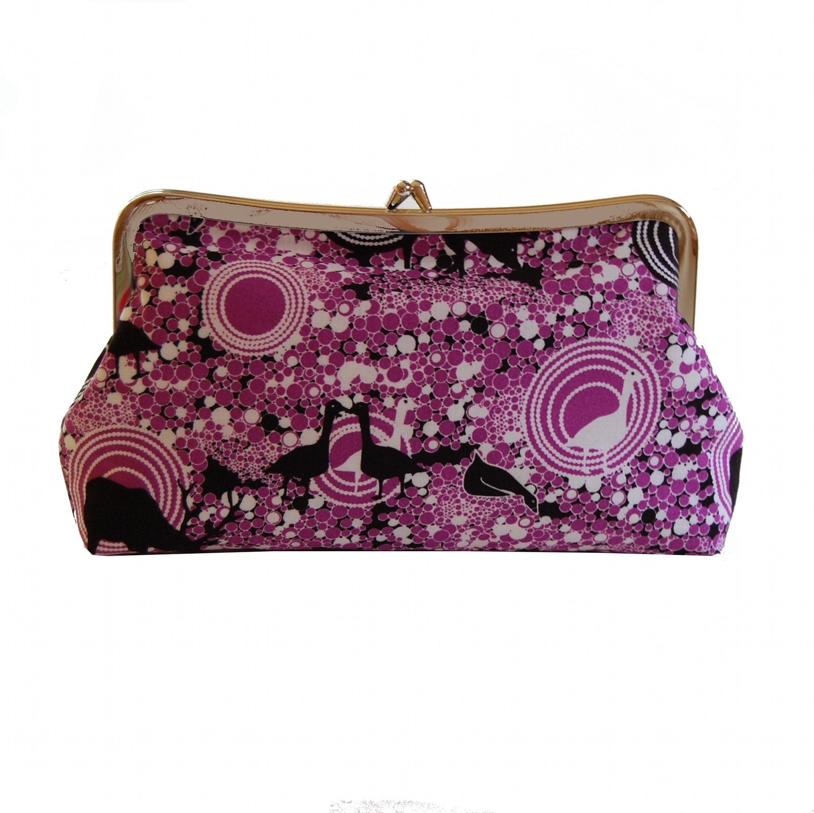 Clutch purse in amethyst purple goose bubbles