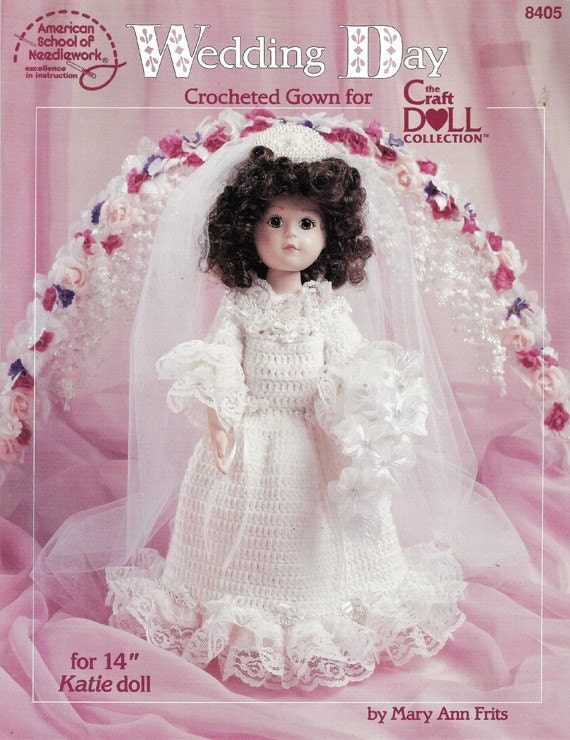 Crochet Wedding Dress for 14 inch Doll