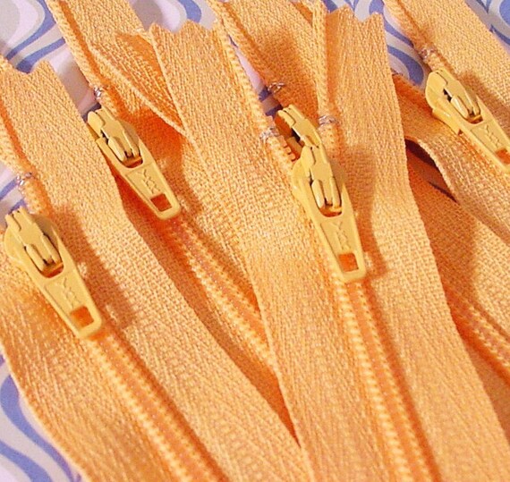 Ten 10 Inch Creamy Tangerine Zippers YKK Color 507