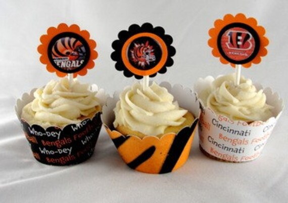 Cincinnati Bengals Cupcake Toppers