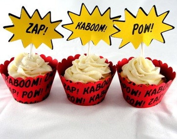 Comic Book Super Hero Cupcake Kit