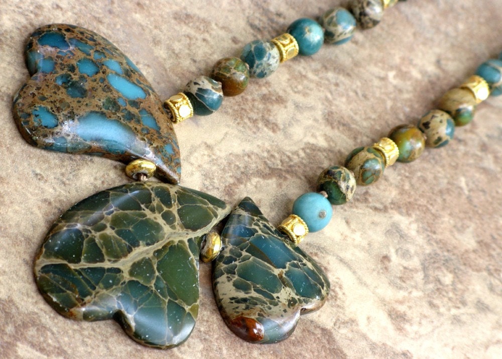 Aqua Terra Hearts and Vermeil Necklace