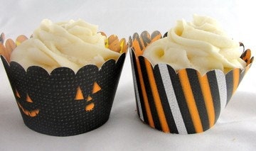 Halloween Cupcake Wrappers 2 Reversible