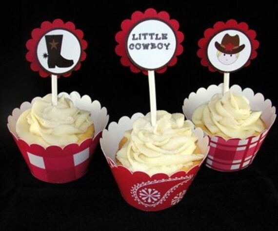 Cowboy Cupcake toppers