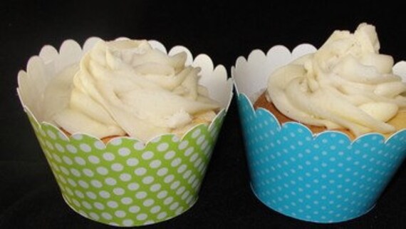 Blue and Green Cupcake wrappers