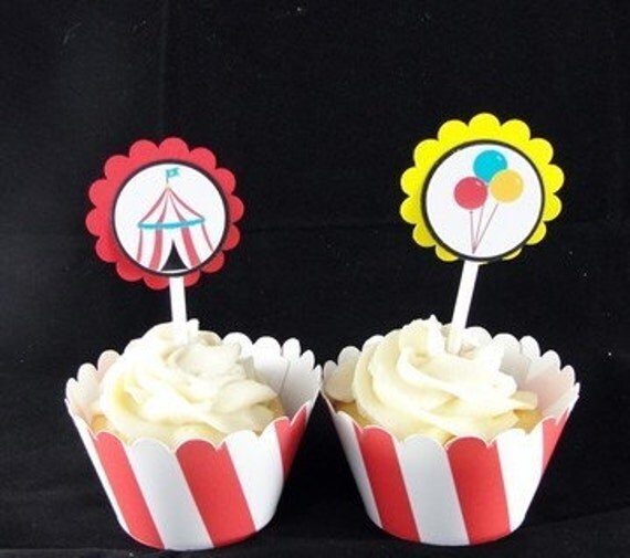 Circus/carnvial Cupcake Toppers