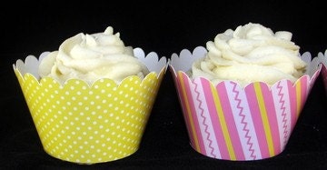 Pink and Yellow Cupcake Wrappers